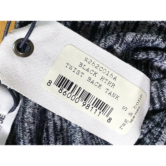 Rag & Bone Womens Black Heather Twist Back Tank Top Size Sm w262C016A NWT - Picture 3 of 10